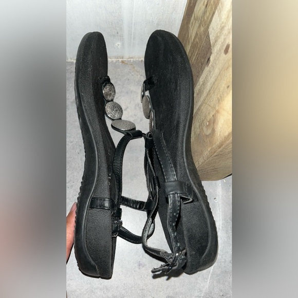 Vionic Orthaheel Lizbeth Black Leather Slingback‎ Flat Sandals Size 8 - Picture 7 of 10